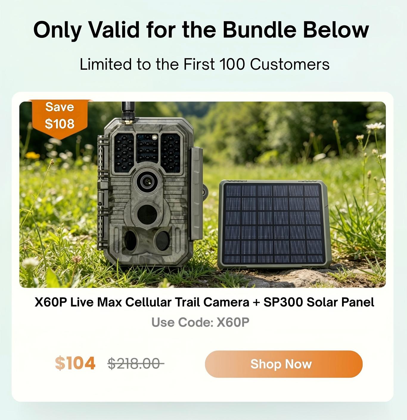 Extra 20% off X60P Live Max Cellular Trail Camera